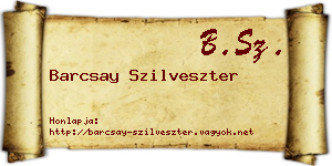 Barcsay Szilveszter névjegykártya