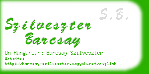 szilveszter barcsay business card